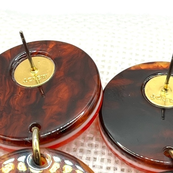 J.Crew Disc statement earrings Resin orange 3 Large Disc Post Back 3 1/4” - Picture 8 of 10